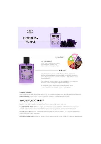 Aqua Di Polo Fioritura Purple Kadın Parfüm EDP 50 ML