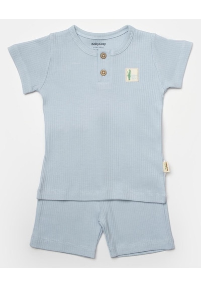 BabyCosy Bebek Şort Ve Tişört Takımı, %50 Bambu - %50 Organik Pamuk, Bebek Ve Yenidoğan Serisi - Csyb9043