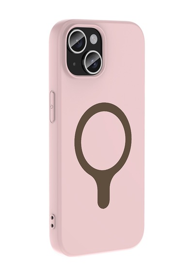 iPhone Uyumlu 15 Kılıf M-safe Şarj Özellikli Klfs Aris Silikon Kapak - Açık Pembe Çok Renkli