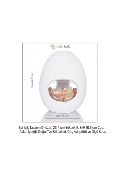 Doğal Tuz Lambalı Aroma Terapi Difüzörü, Uzun Süreli Çalışma Ve Rahatlatıcı Spa Etkisi