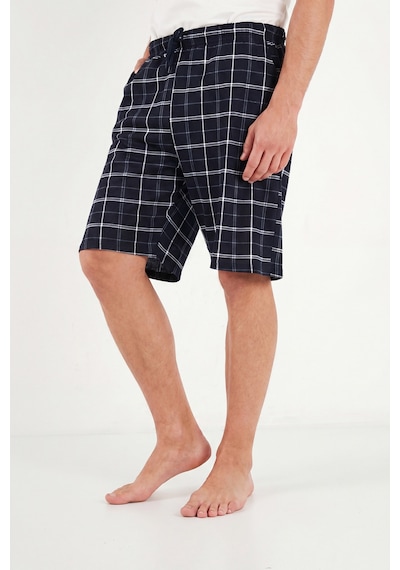 Buratti Pamuklu Regular Fit Bağlamalı Cepli Pijama Şort Erkek Şort 6574004 Lacivert
