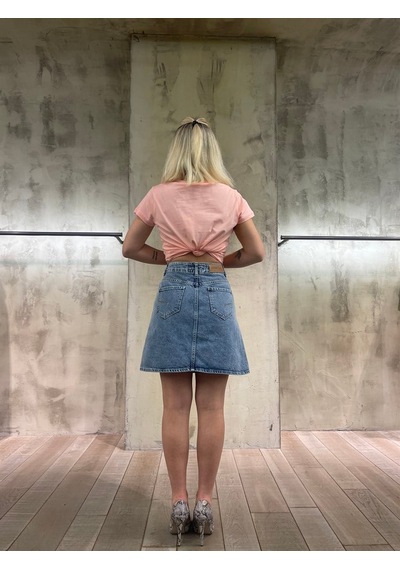 Vigoss Kadın Mini Denim Etek 50455-00422 Koyu Mavi