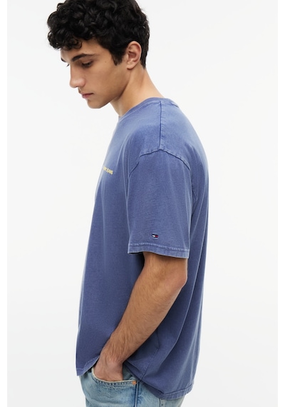 Tommy Hilfiger Tjm Reg Tj Repeat Ss Tee Erkek Mavi T-shirt - Dm0dm23180