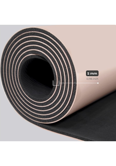 Rebuwo Çizgi Tasarımlı 5mm Ekstra Kaydırmaz Doğal Kauçuk Yoga Mat