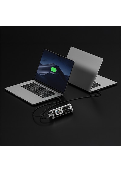 Sharge 170W - Yüksek Güçlü ve Şeffaf Tasarımlı GaN Powerbank - Gri