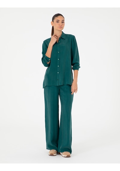 Pierre Cardin Kadın Koyu Yeşil Pantolon Kanvas-chino 50291295-vr079 Koyu Yeşil
