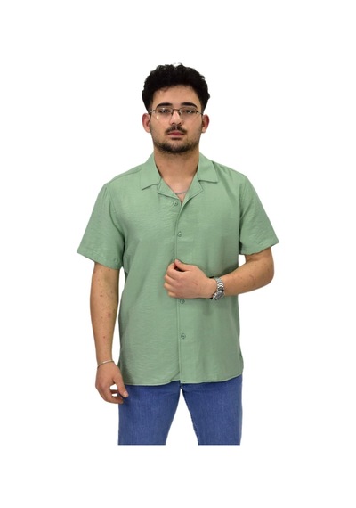 Erkek Spor Silim Fit Kısa Kol Gömlek G5031 Bgl-st04497 Mint