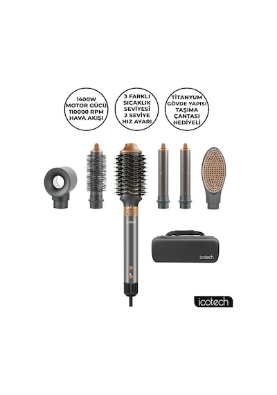 Icotech HS60 6 ın 1 Multi Styler Saç Şekillendirici