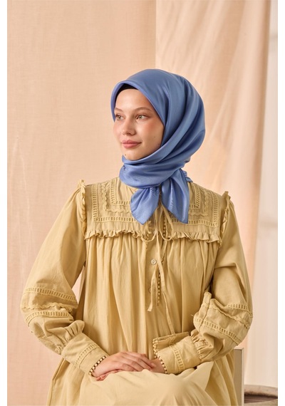 Silk Home Düz Shiny Eşarp 75006-66 Gök Mavi