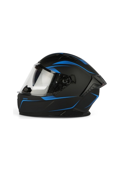 Caspiano Homer Full-face Led Işıklı Matt Black / Blue Motosiklet Kaskı Ece-r 22.06 Sertifikalı Mavi