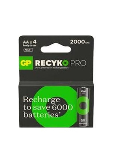 Gp Aa 2100 Mah Şarjlı Kalem Pil 4'lü Paket Recyko Pro Gp210aahcbem-2gb4
