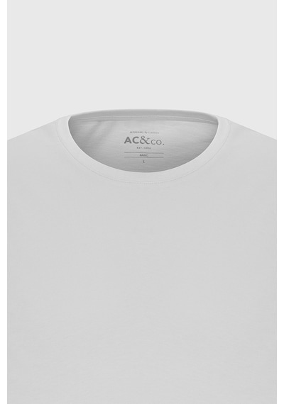 AC&Co / Altınyıldız Classics 4A4800000001BYZXS Slim Fit Bisiklet Yaka Kısa Kol Pamuklu Erkek Tişört Beyaz