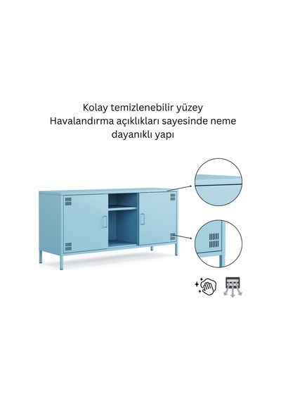 Pera Tv Ünitesi, Tv Dolabı,2 Kapaklı, Açık Raflı 130,50 X 40 X 64,50 Cm Ral 5024 Mavi Pera Tv Ünitesi, Tv Dolabı,2 Kapaklı, Açık Raflı 130,50 X 40 X 64,50 Cm Ral 5024 Mavi