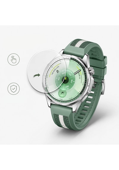 Huawei Watch Gt6 46mm Uyumlu Kolay Takılabilir Takma Aparatlı Temperli Cam Ekran Koruyucu