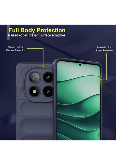 Xiaomi Redmi Note 15 Pro 4g Uyumlu Kılıf Esnek Tpu Oyuklu Arka Yüzey Tasarımlı Silikon Kapak Lacivert
