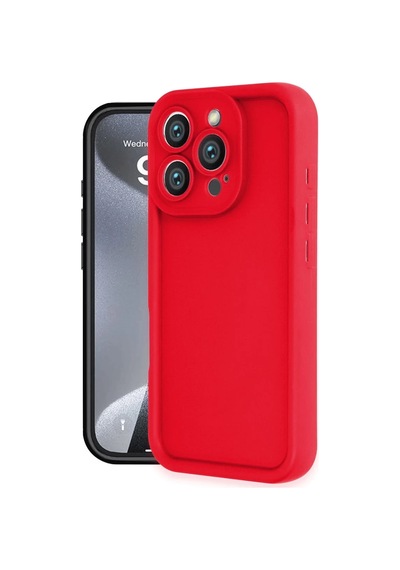 İphone 16 Pro Kılıf Viera Silikon - Kırmızı