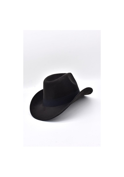 Külah Kadın Süet Western Kovboy Şapkası - Siyah - Standart Siyah