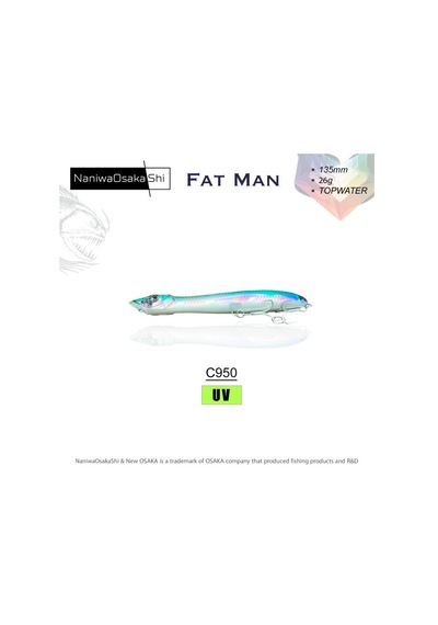 Nanıwaosakashı Fat Man 135mm 26gr Topwater C950