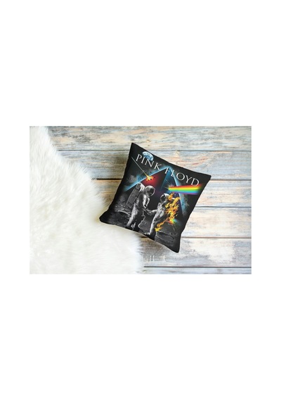 Metal Müzik Grubu Pink Floyd Desenli Kare Yastık Kılıfı Çok Renkli