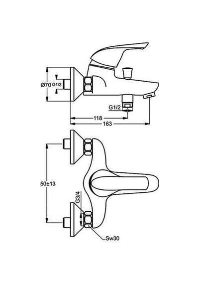 Ideal Standard Ceraplan Banyo Bataryası - B3697aa- Krom