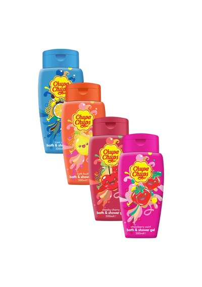 Chupa Chups Banyo Ve Duş Jeli 4lü Meyve Şöleni Paketi 4x300ml Şeker
