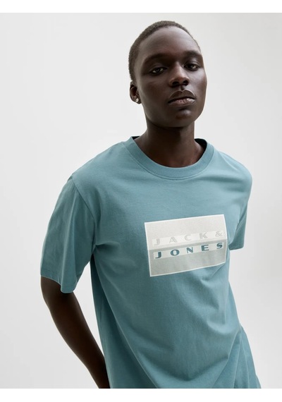 Jack & Jones Jack&jones Jcofusion Dots Print Tee Erkek T-shirt 12289863 Mavi