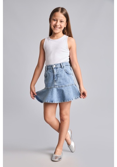 Defacto Mavi Mini Jean Etek Kız Çocuk H8885a826aunm28 Mavi-nm28