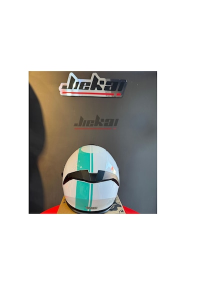 Jiekai Güneş Vizörlü Yarım Kask Beyaz