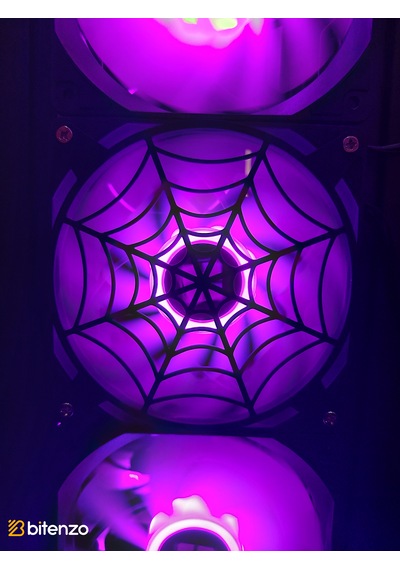 Örümcek Ağı Desenli 120x120 Mm Oyun Pc Aksesuarı, Masaüstü Bilgisayar Fan Kapağı Siyah