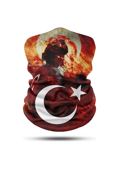 Motosıklet Bandana-boyunluk Crt-282 Kırmızı - Beyaz