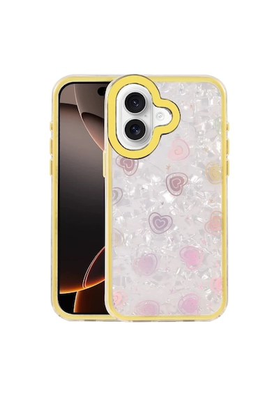 Apple Uyumlu iPhone 16 Uyumlu Lumi Desenli Kapak - Sarı