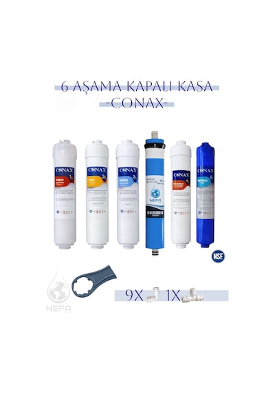 Conax Kapalı Kasa İnline Ekstra Mineral 6 Aşamalı Filtre Seti