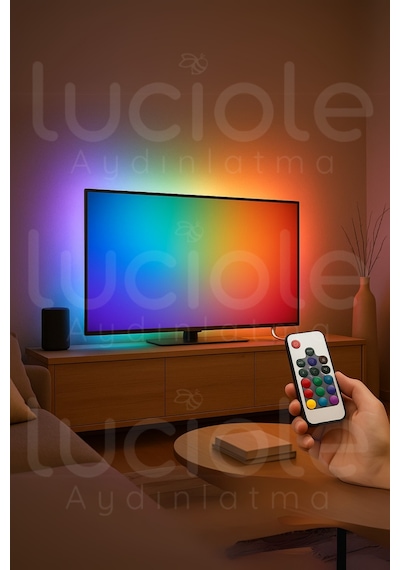 Rgb Şerit Led Işık 3 Metre Usb Girişli Kumandalı Ambiyans Lamba Tv Arkası & Lambader Alternatifi