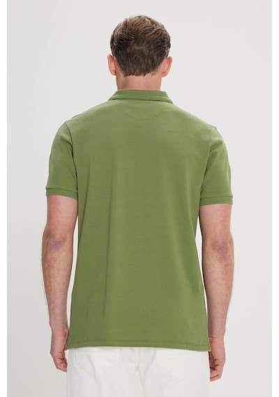 AC&Co / Altınyıldız Classics Erkek Slim Fit Dar Kesim Polo Yaka %100 Pamuk Kısa Kollu Tişört Yeşil