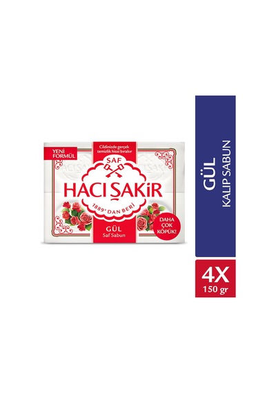 4 Adet Hacı Şakir Banyo Sabunu Gül 600 G Diğer