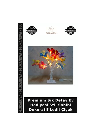 Premium Şık Detay Ev Hediyesi Stil Sahibi Dekoratif Ledli Çiçek Çok Renkli