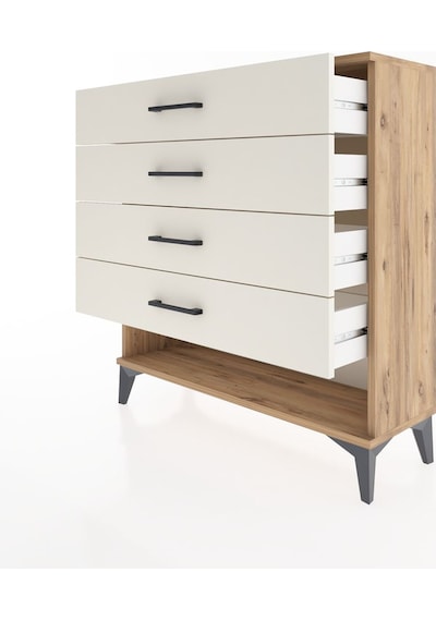 Arges Şifonyer 4 Çekmeceli 88x30x96 Çam-aytaşı Çam