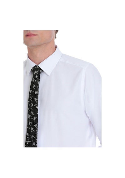 Hatemoğlu Beyaz Slim Fit 100% Pamuk Slim Yaka Pamuklu Uzun Kollu Gömlek 1996519 Beyaz