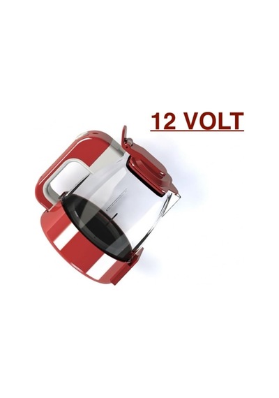 12 Volt Araç İçi Su Isıtıcısı, Paslanmaz Çelik, Termal Korumalı, Kırmızı