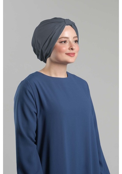 Hürrem Bone Antrasit Pratik Hazır Geçmeli Tesettür Bone Sandy Pileli Salaş 2121 25 Antrasit