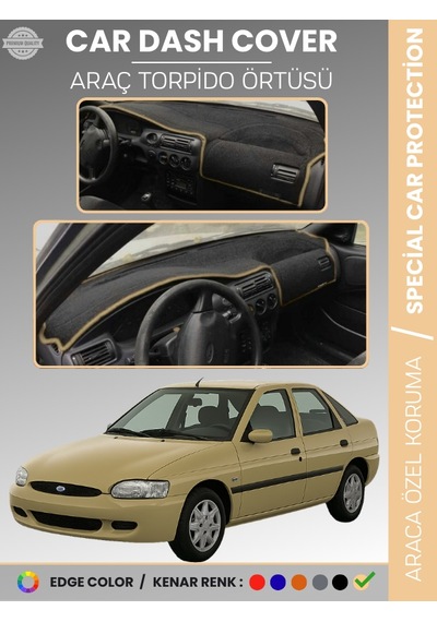 Ford Escort 1995-2000 Torpido Örtüsü Ön Panel Koruma Tam Uyum Çatlamayı Önler Kolay Montaj - 846 Stiloto