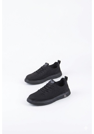 Guja 26y510-2 Rahat Kauçuk Taban Tekstil Lastik Bağcıklı Sneaker Erkek Ayakkabı Siyah