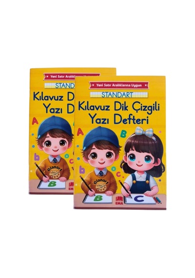 2024 Yeni Müfredat Klavuz Dik Çizgili Güzel Yazı Defteri 2 Adet Orta Boy 16,5x24 Cm 48 Sayfa