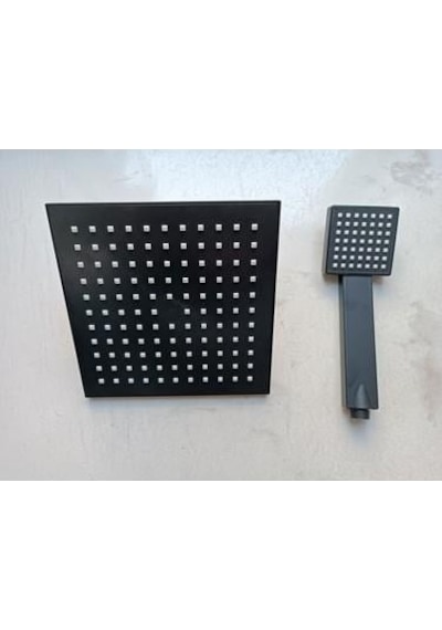 Tepe Duş Robot Duş Başlığı Ve El Duşu Siyah Kare 20x20