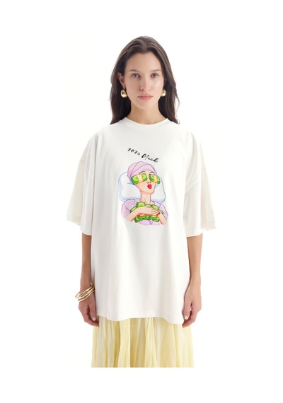 Mai Studıos Mai Studios Co. Mood Oversize Beyaz T-shirt BEYAZ
