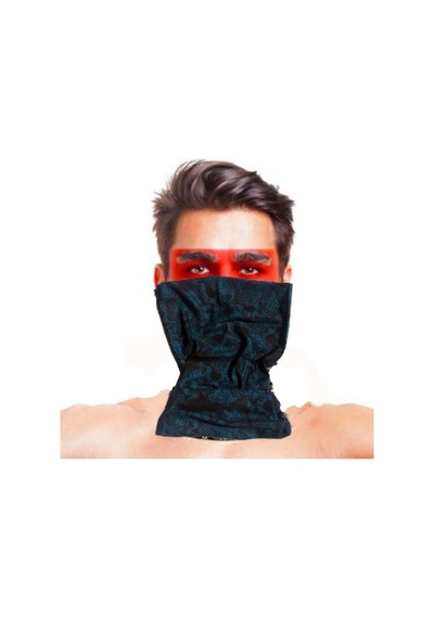 Ett Baf Bandana Çoklu Kafatası Mavi Siyah Maske