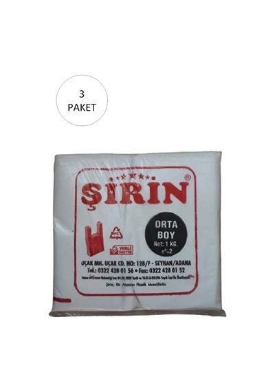 Jenerik Beyaz Kalın Atlet Poşet Orta Boy 28x50 Cm 1 Kg 3 Paket Takriben 225 Adet