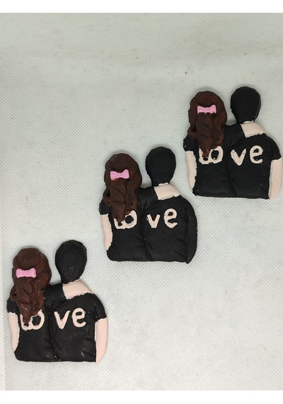 Sevgililer Magnet Siyah