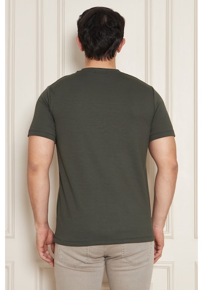 Erkek Jeuss Oysho Kumaş Sıfır Yaka Haki Tshirt