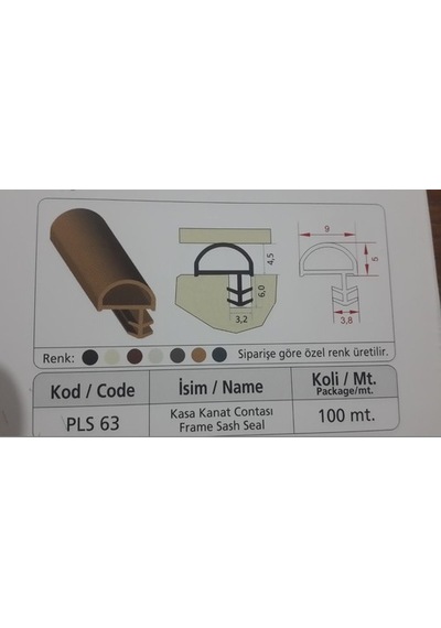 5 m Kapı Fitili-Plastik Kasa Kanat Contası Plastic Frame Sash Seals